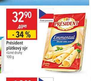 Président plátkový sýr