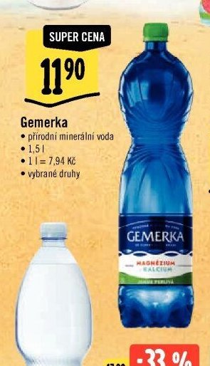 Gemerka přírodní minerální voda 1,5 l