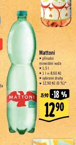 Mattoni přírodní minerální voda 1,5 l