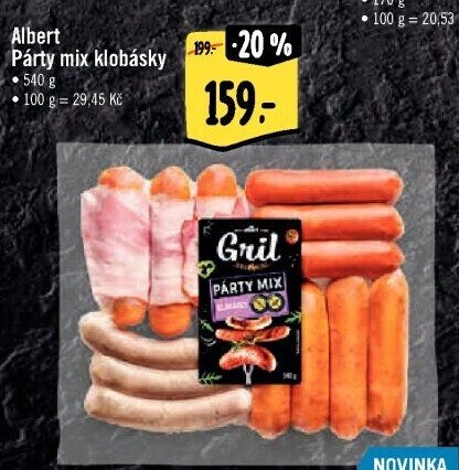 Klobásky Párty mix Albert Gril