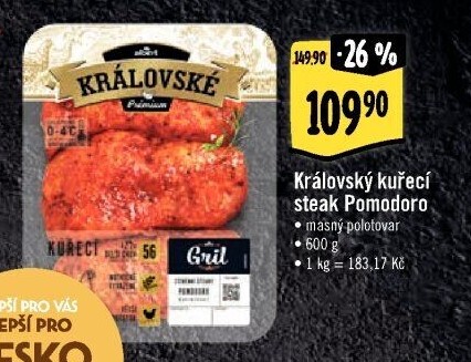 Kuřecí steak Pomodoro Královský Albert Gril