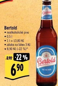 Nealkoholické pivo Bertold