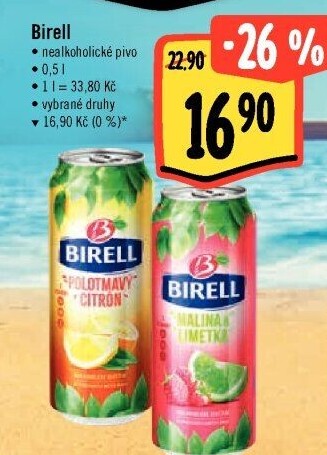 Nealkoholické pivo ochucené Birell