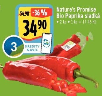 Paprika červená bio Nature'