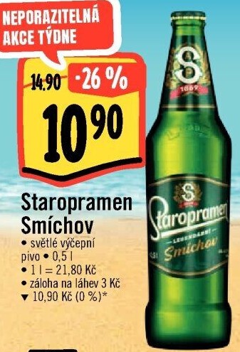 Pivo světlé výčepní 10° Smíchov Staropramen