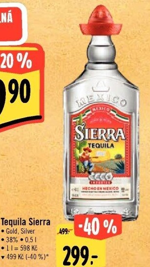 Tequila stříbrná Sierra