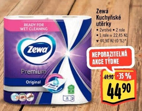 Utěrky kuchyňské 2vrstvé Premium Zewa