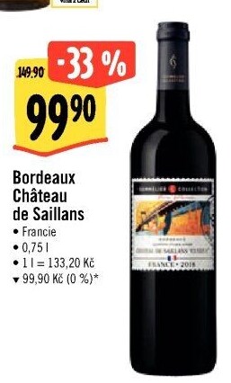 Víno Bordeaux Chateau de Saillans Sommelier Collection