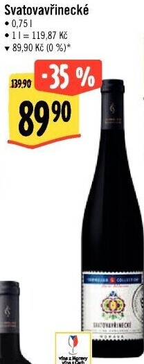 Víno Svatovavřinecké Sommelier Collection