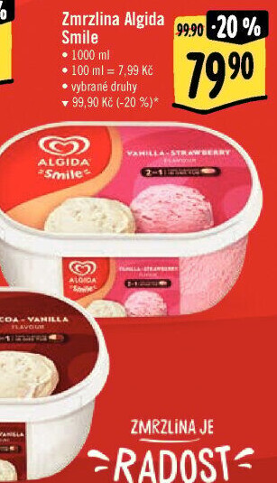 Zmrzlina ve vaničce Smile Algida