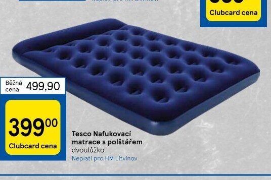 Tesco Nafukovací matrace s polštářem dvoulůžko