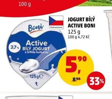 Jogurt bílý Active Boni