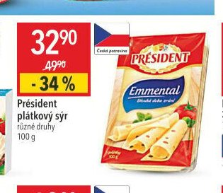 Président plátkový sýr