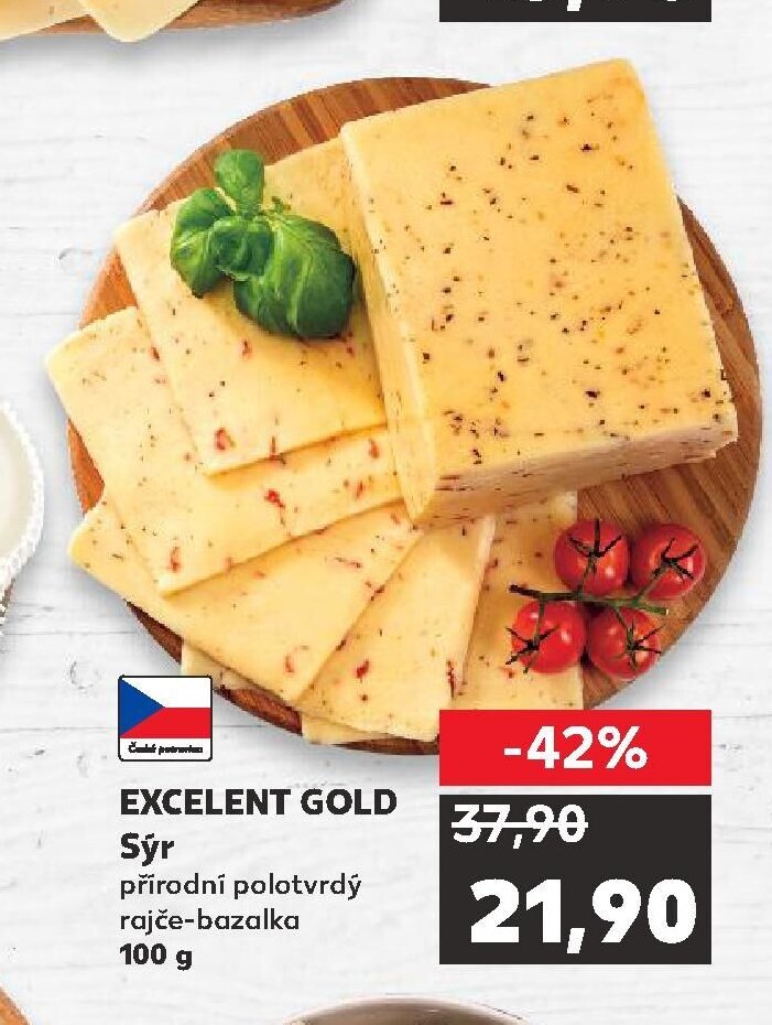 EXCELENT GOLD Sýr přírodní polotvrdý rajče-bazalka