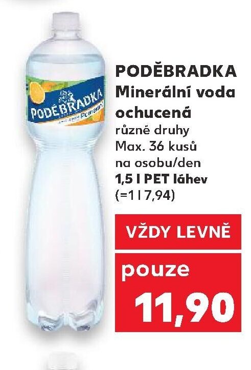 PODĚBRADKA Minerální voda ochucená
