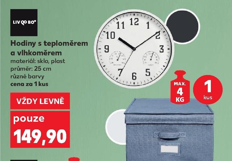 Hodiny s teploměrem a vlhkoměrem