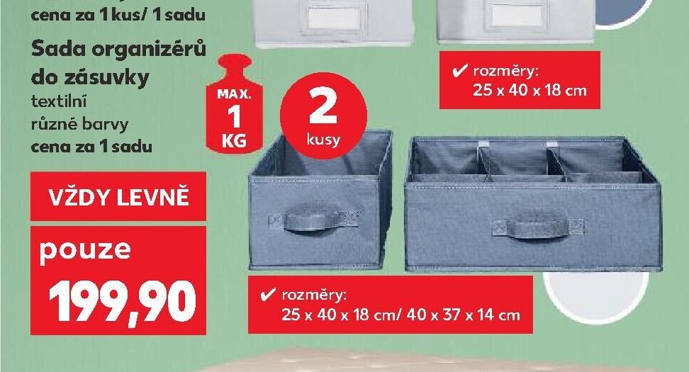 Sada organizérů do zásuvky