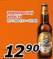 Pivo světlé výčepní 10°Velkopopovický Kozel