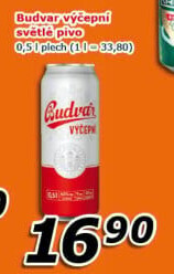 Pivo světlé výčepní Budweiser Budvar
