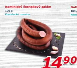 Salám kominický česnekový točený Kostelecké uzeniny