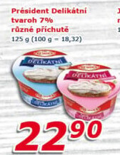 Tvarohové pomazánky Delikátní Président
