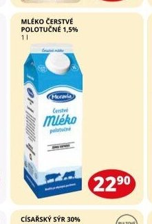 MLÉKO ČERSTVÉ POLOTUČNÉ 1,5%