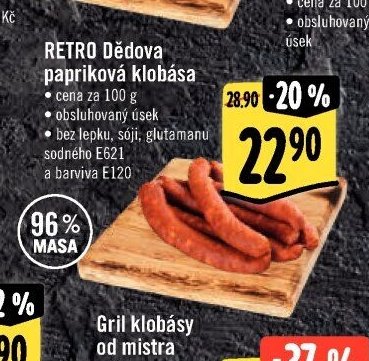 RETRO Dědova papriková klobása