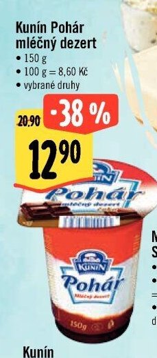 Kunín Pohár mléčný dezert