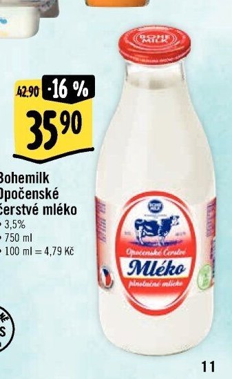 Bohemilk Opočenské čerstvé mléko