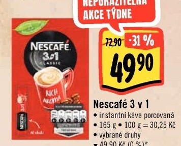 Instantní káva porcovaná 3v1 Nescafé