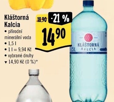 Minerální voda kalcia Kláštorná