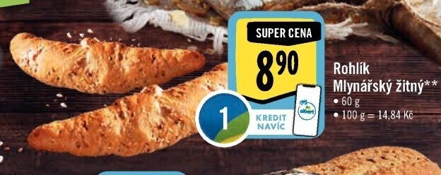 Rohlík Mlynářský žitný Albert