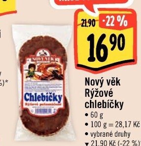 Rýžové chlebíčky polomáčené Nový věk