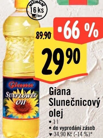 Slunečnicový olej Giana