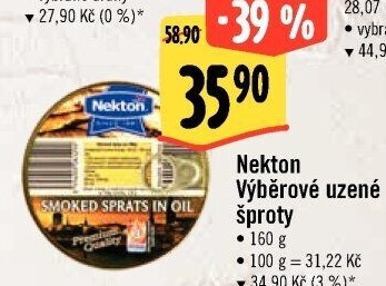 Šproty uzené v oleji výběrové Nekton