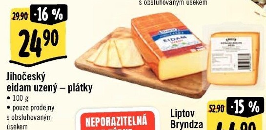 Sýr Eidam uzený 44% Jihočeský Madeta