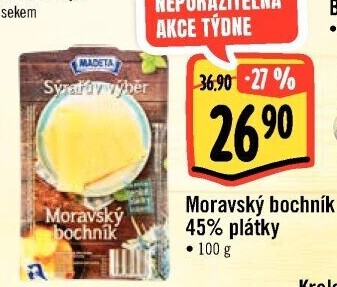 Sýr Moravský bochník 45% Sýrařův výběr Madeta