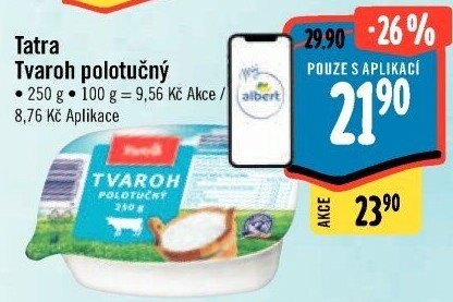 Tvaroh polotučný 3,5% Tatra