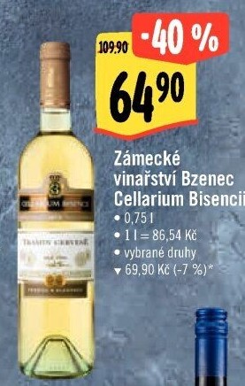 Vína Cellarium Bisencii Zámecké vinařství Bzenec