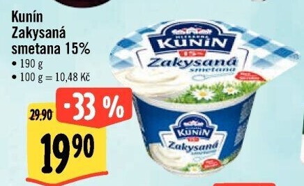 Zakysaná smetana Kunín 15%