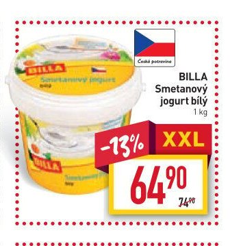 BILLA Smetanový jogurt bílý