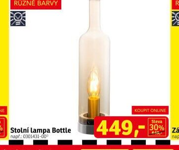 Stolní lampa Bottle - ASKO akcniletaky.com