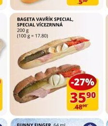 Bageta Vavřík special, special vícezrnná
