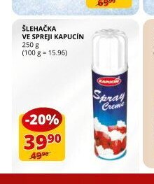 Šlehačka ve spreji Kapucín