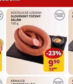 KOSTELECKÉ UZENINY SLOVENSKÝ TOČENÝ SALÁM 100 g