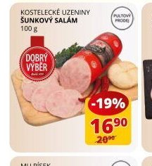 KOSTELECKÉ UZENINY ŠUNKOVÝ SALÁM 100 g