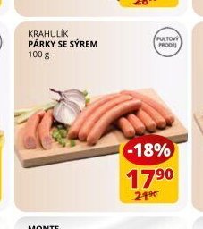 KRAHULÍK PÁRKY SE SÝREM 100 g
