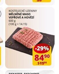 KOSTELECKÉ UZENINY MĚLNĚNÉ MASO VEPROVÉ A HOVĚZÍ 600 g