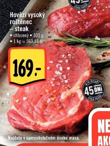 Hovězí vysoký roštěnec steak