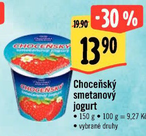 Jogurt smetanový ochucený Choceňský